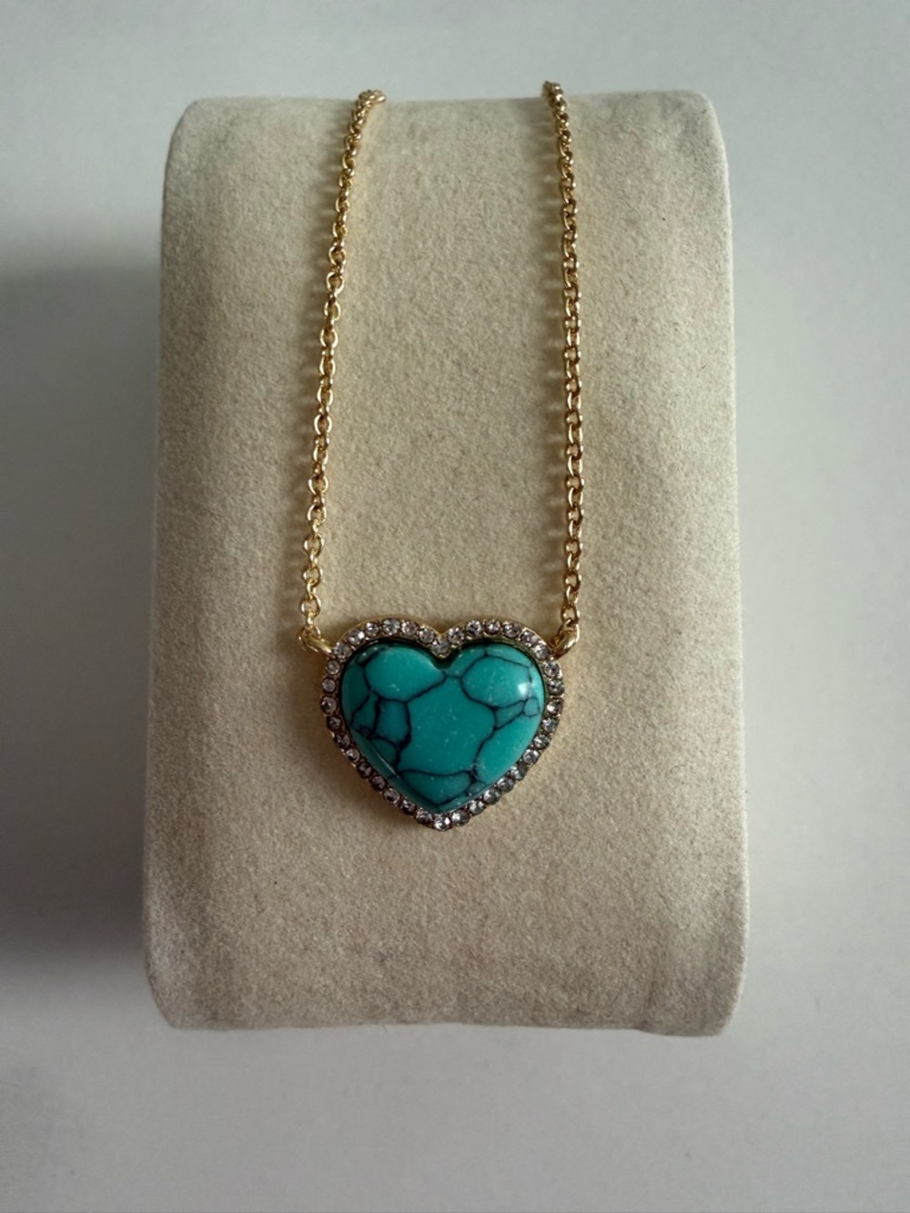 BaubleBar Gold-Tone Necklace with Turquoise Heart Pendant